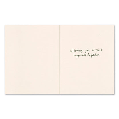 "One story. Two hearts." Wedding Card