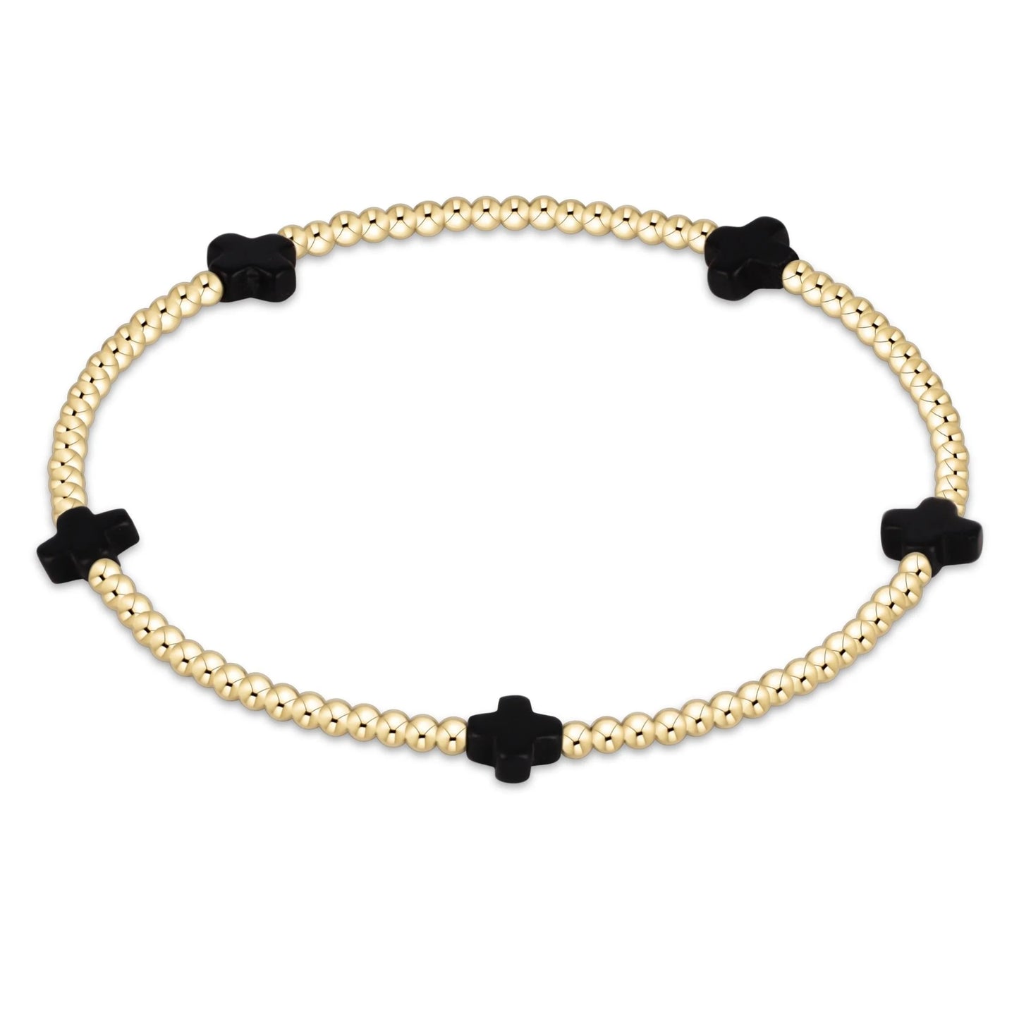 enewton Signature Color Cross SMALL Gold Pattern 2mm Bead Bracelet