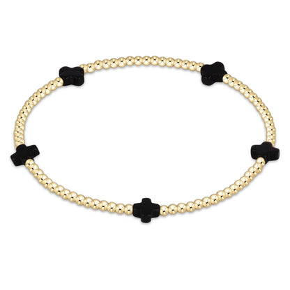 enewton Signature Color Cross SMALL Gold Pattern 2mm Bead Bracelet