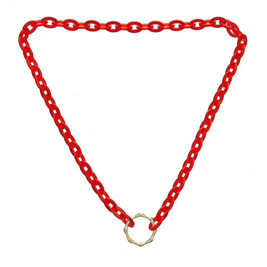 Long Morocco Bamboo Necklace and Eyeglass Catcher, Orange