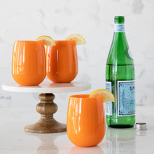 Load image into Gallery viewer, Orange Acrylic Stemless Wine Glass