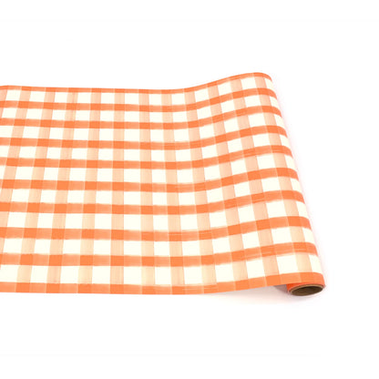 Orange Painted Check Paper Table Runner, Hester & Cook