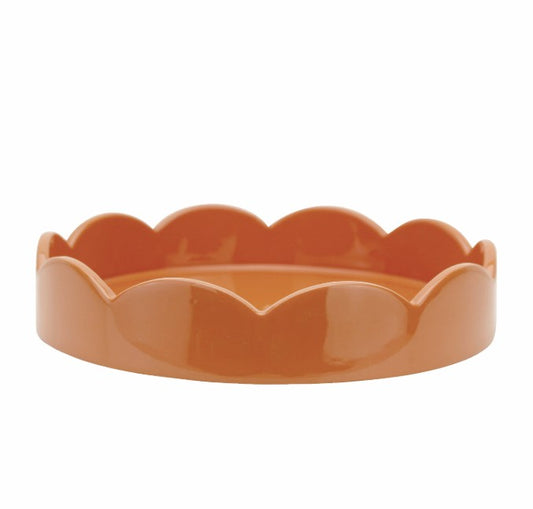 Orange Small Round Scallop Tray