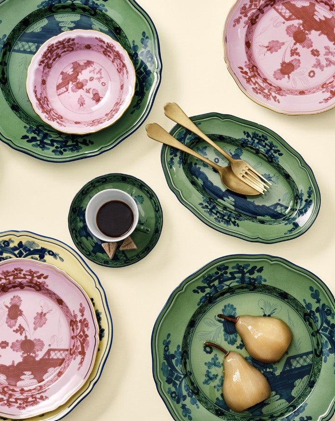 Oriente Italiano Malachite Round Platter, Ginori 1735