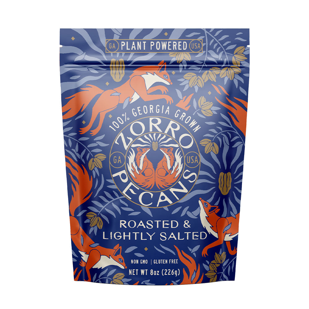 Zorro Pecans Roasted and Lightly Salted 8 oz. Bag