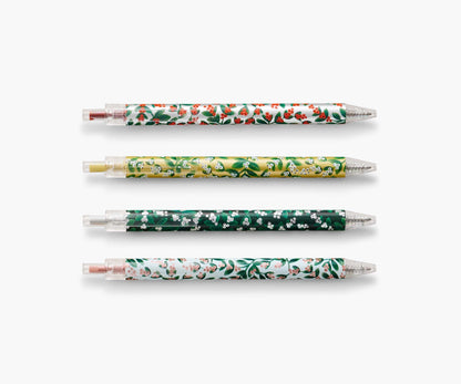 Rifle Paper Co. Mistletoe metallic Gel Pens, Set of 4