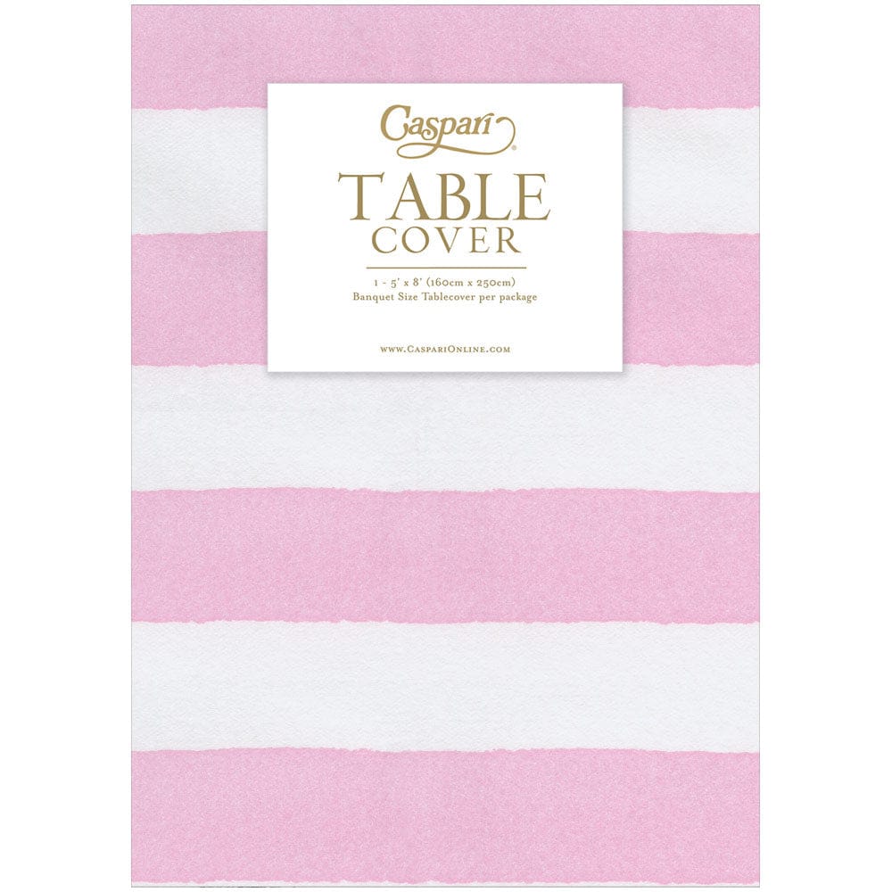 Light Pink Cafe Stripe Paper Linen Table Cover