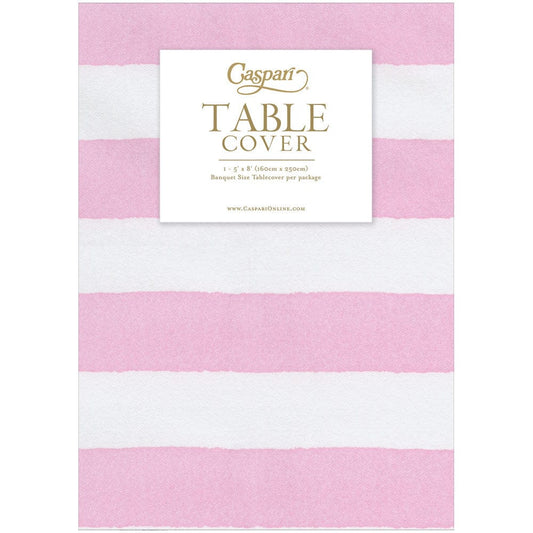 Light Pink Cafe Stripe Paper Linen Table Cover