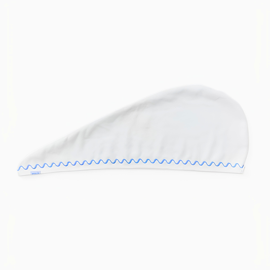 Blue Embroidered Hair Towel