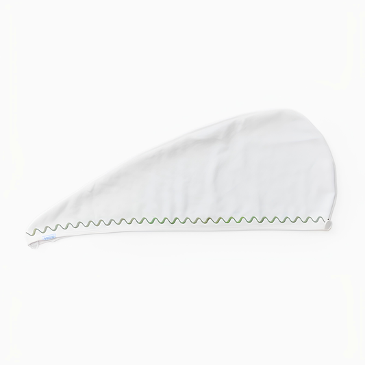 Green Embroidered Hair Towel