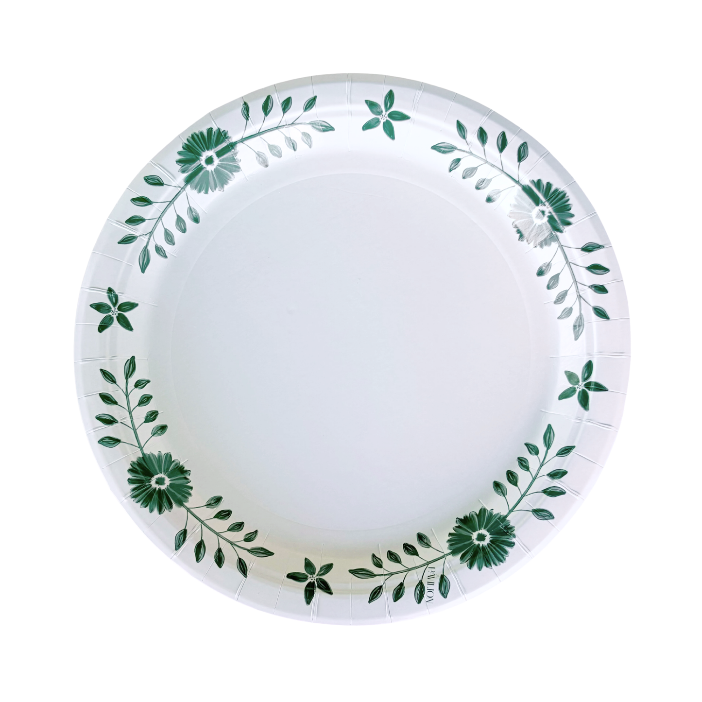 Sage and Forest Daisy Paper Dinner Plates