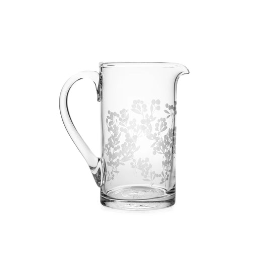 Simon Pearce Ascutney Engraved Berry Pitcher