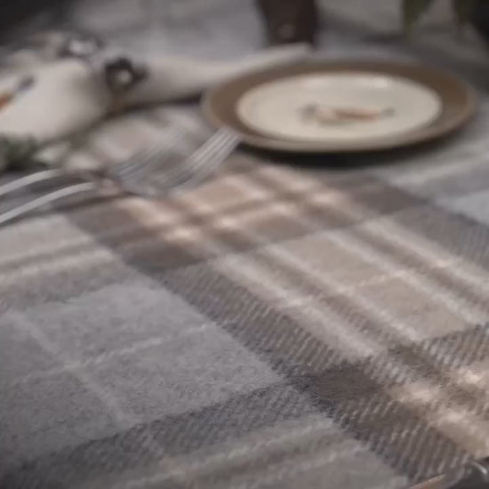 Video of the full collection of a woodland-pattern dish line, featuring plates, bowls, sauce boats, platters, etc.