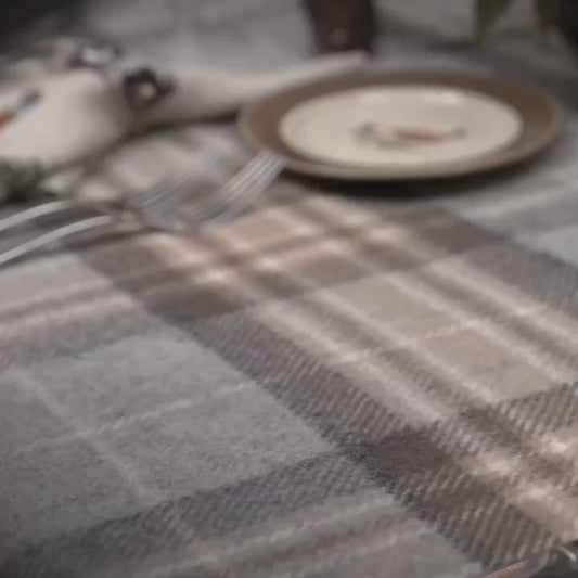 Video of the full collection of a woodland-pattern dish line, featuring plates, bowls, sauce boats, platters, etc.