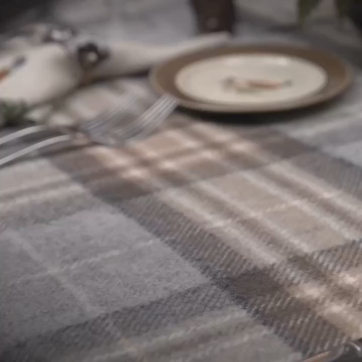 Video of the full collection of a woodland-pattern dish line, featuring plates, bowls, sauce boats, platters, etc.