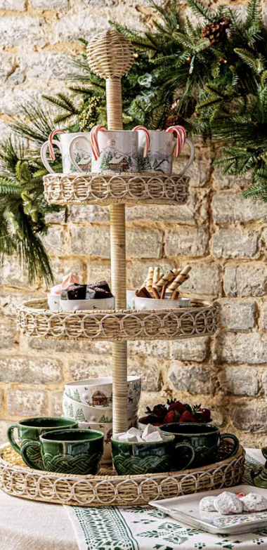 Provence Rattan 3-Tiered Shelving Unit, Whitewash | Juliska