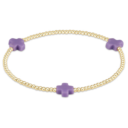 enewton Signature Color Large Cross Gold Pattern 2mm Bead Bracelet