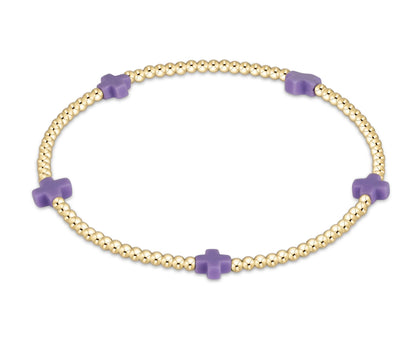 enewton Signature Color Cross SMALL Gold Pattern 2mm Bead Bracelet