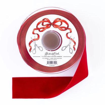 1.5" Red Flocked Ribbon