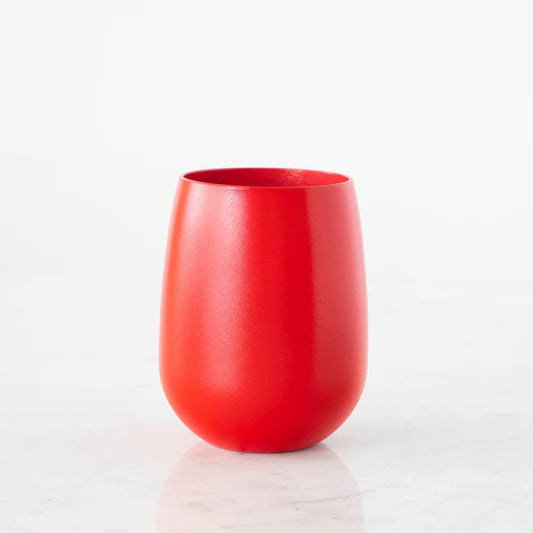 Red Acrylic Stemless Wine Glass