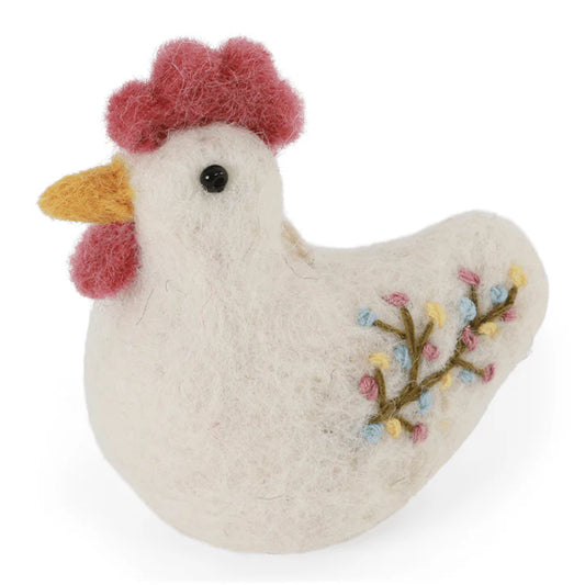 White Rooster with Embroidery