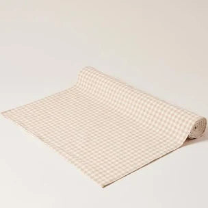 Farmhouse Pottery Petite Gingham Runner Brown