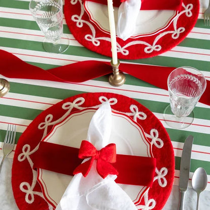 1.5" Red Flocked Ribbon