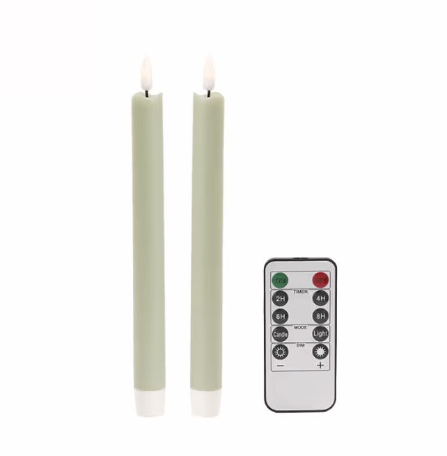 Sage Green Wax LED Candles