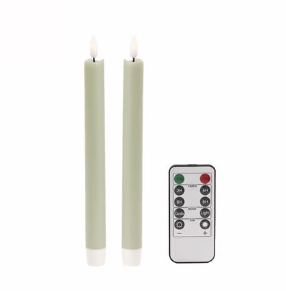 Sage Green Wax LED Candles