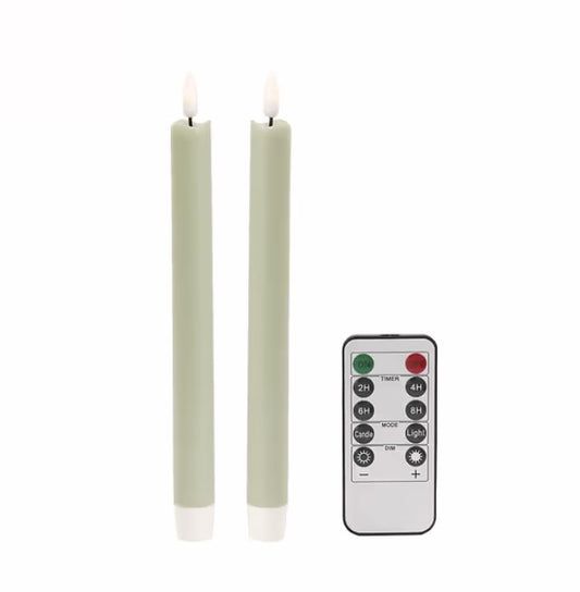 Sage Green Wax LED Candles