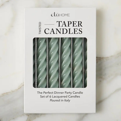 Lacquered Twisted Tapers, Set of 6