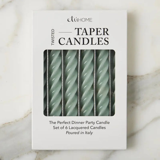 Lacquered Twisted Tapers, Set of 6