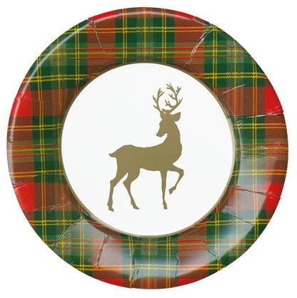 Reindeer Tartan Red Plates