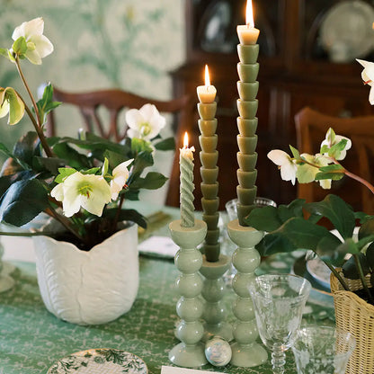 TALL (23cm) Sage Bobbin Candlestick
