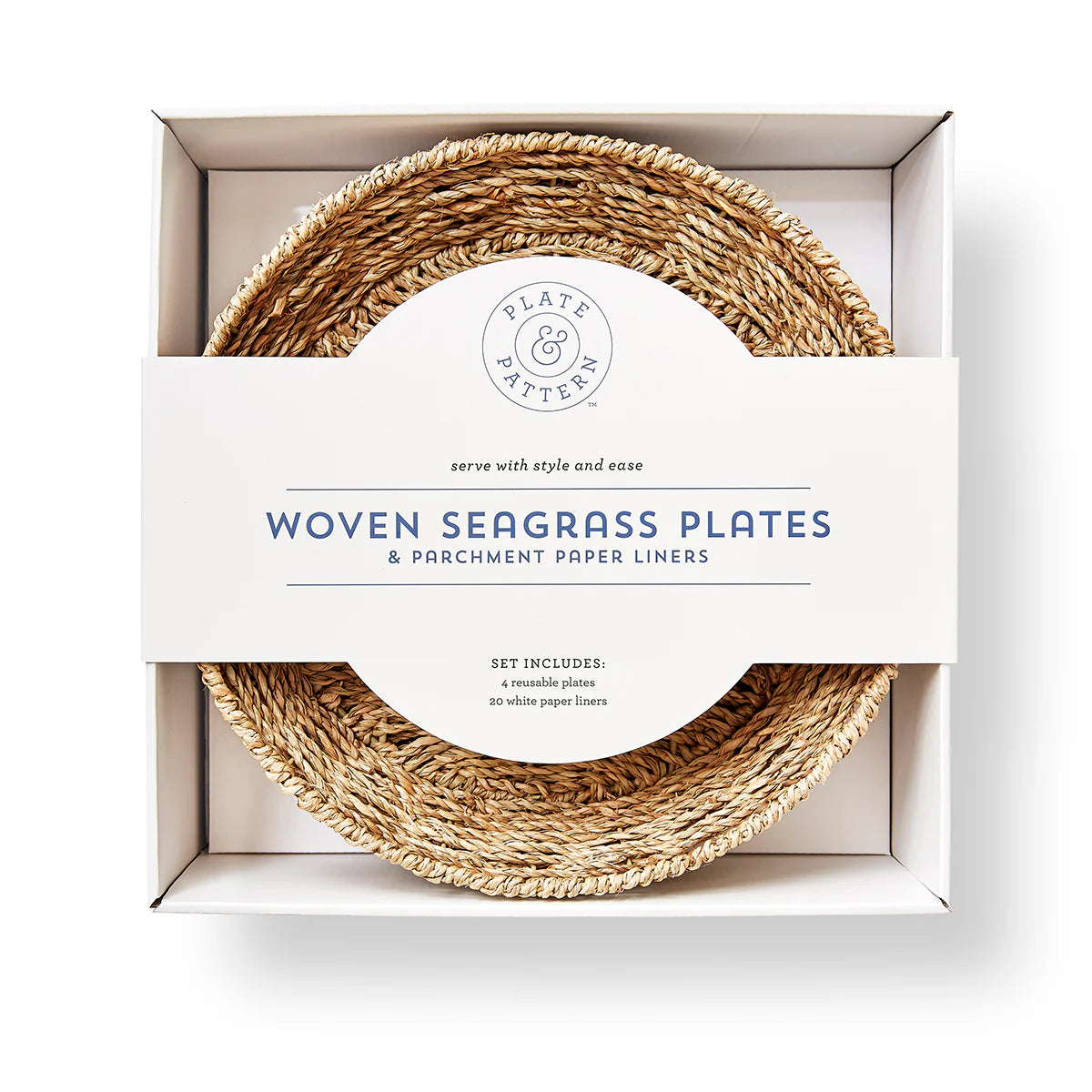 Woven Seagrass Plates, Set of 4