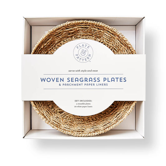Woven Seagrass Plates, Set of 4