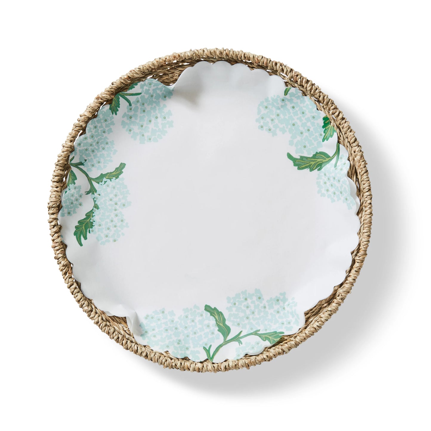 Blue Hydrangea Scalloped Edge Plate Liners