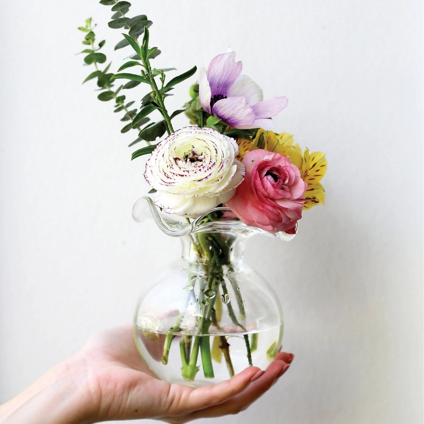 Vietri Hibiscus Glass Clear Small Vase