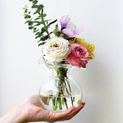 Vietri Hibiscus Glass Clear Small Vase