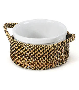 Round Basket & 8 Oz. Stoneware Souffle Ramekin