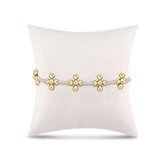 enewton Signature Cross Sincerity Pattern Pearl 3mm Bead Bracelet