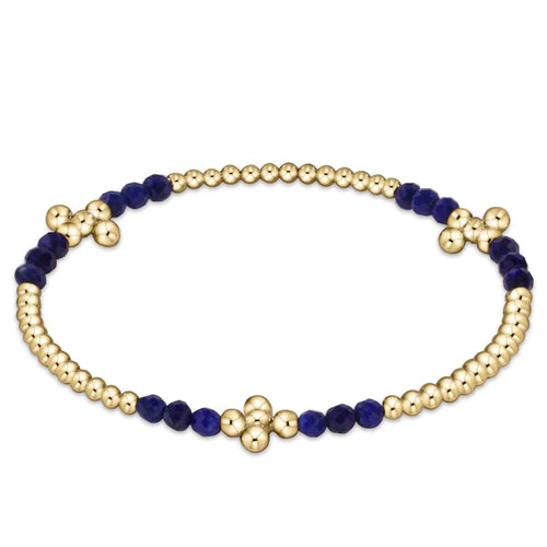 enewton Signature Cross Gold Bliss 2.5mm Bead Bracelet Gold - Lapis