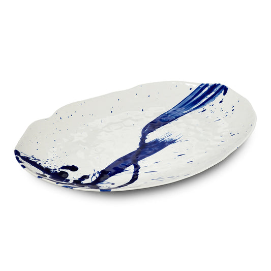 Simon Pearce Burlington Oval Platter in Artisan Blue, Large