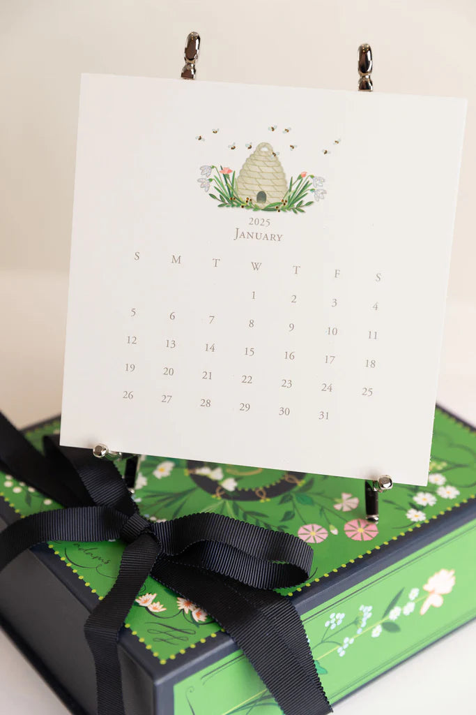 2025 Karen Adams Desk Calendar in Silver