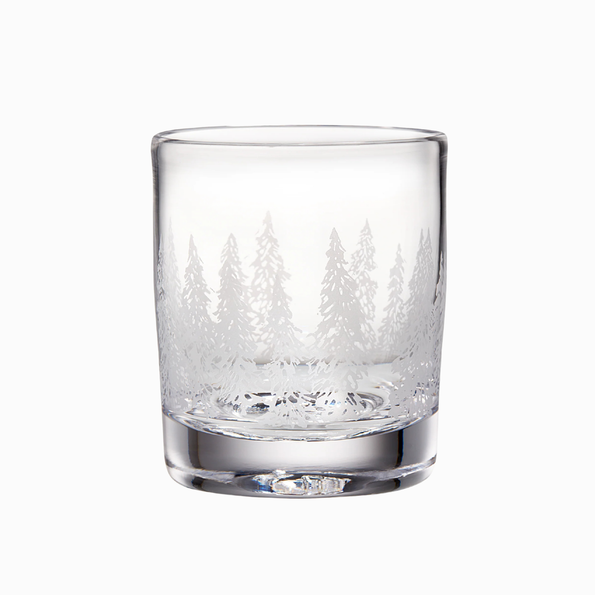 SINGLE Simon Pearce Engraved Forest Ascutney Double Old-Fashioned