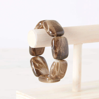 Hot Girl Pearls Chicklet Bracelet in Slate