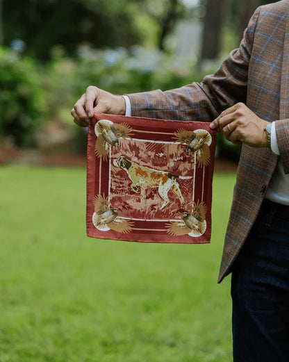 SM Wine Pointing Strong Double-Sided Silk Scarf