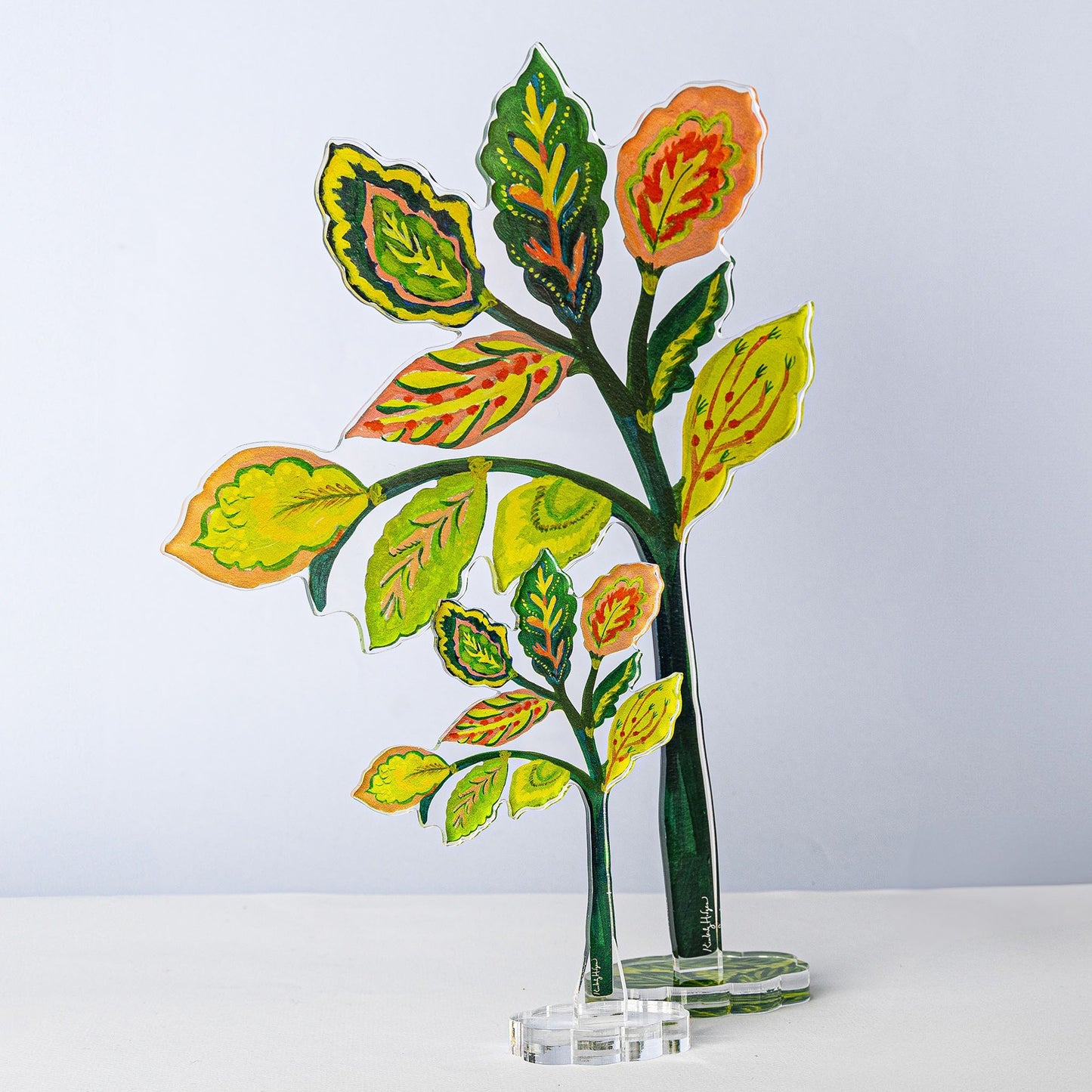 Green Leaves Small Acrylic Flower