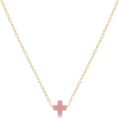 enewton 16" Necklace Gold Signature Cross, Pink