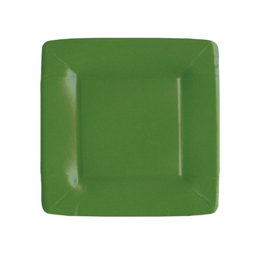 Grossgrain Border Salad Plates in Hunter Green